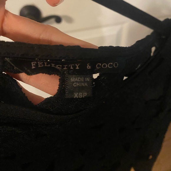 Felicity & Coco appliqué mini cocktail shift  dress, black size XSP - Picture 5 of 8